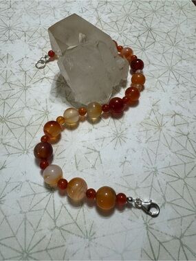 CARNELIAN BRACELET WITH STERLING SILVER